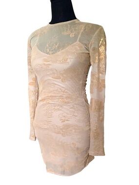 Lace Blush Bodycon Dress 🌸